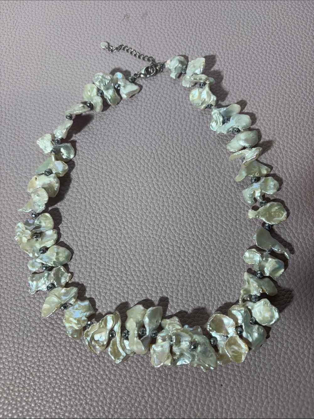 925 Sterling Silver Baroque Pearl Statement Necklace